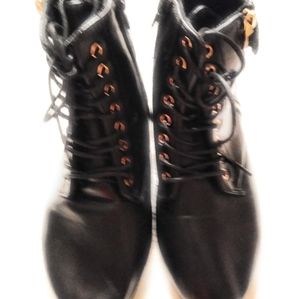 LDS Shoes Women's Fancy Ankle Boots, Black, Size 7